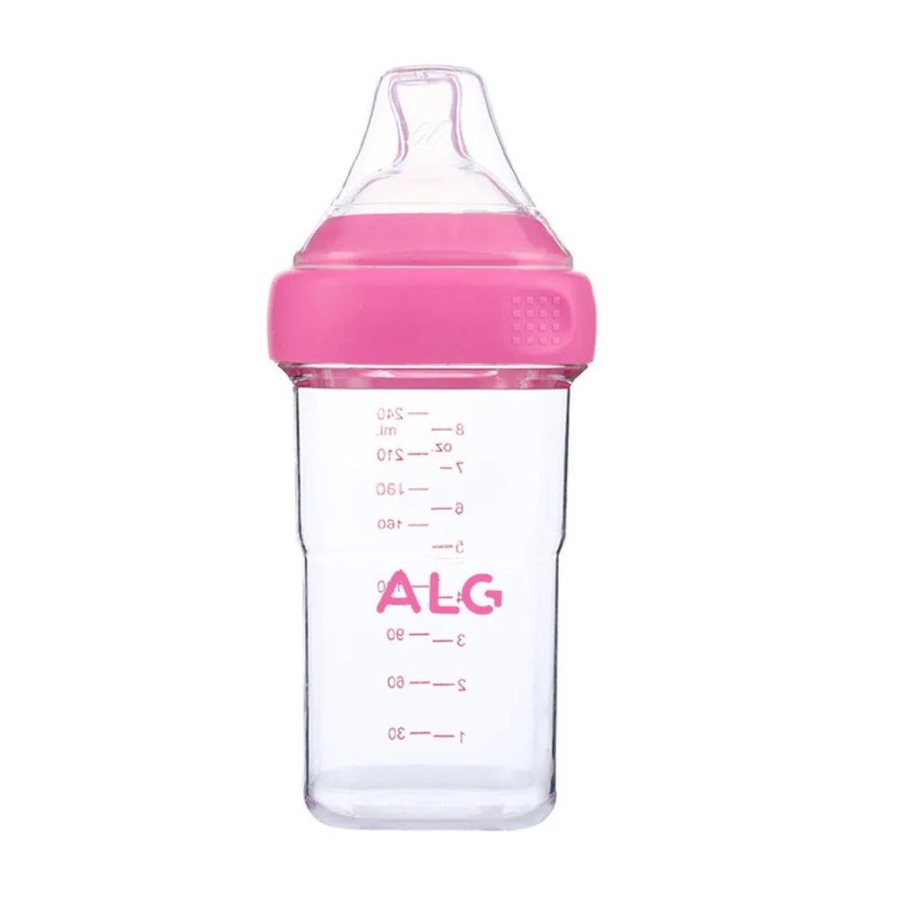 0-3 years old newborn baby anti-fall and anti-colic PP milk bottle, 150ml-240ml children's bottle, three colors optional bottle