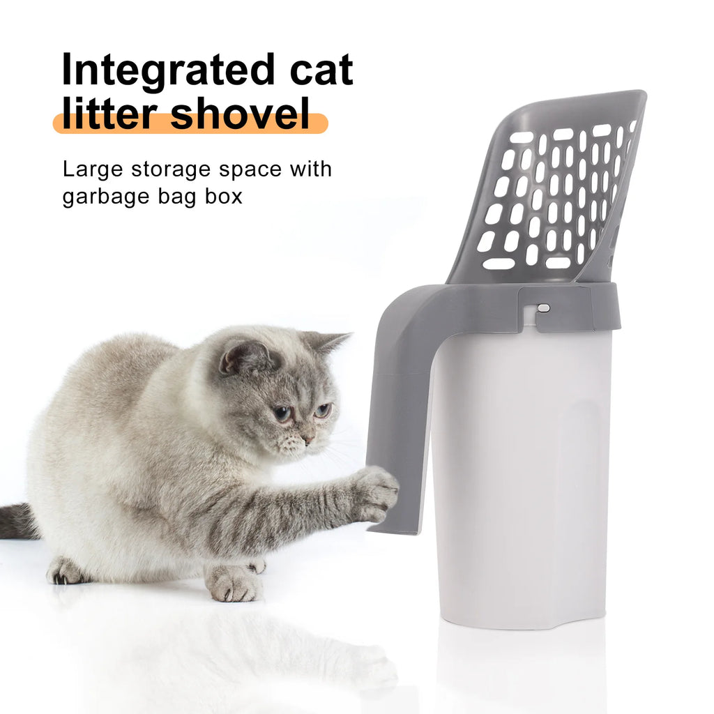 One piece cat litter scoop set, cat poop scoop set, pet toilet pick up, detachable and portable installation