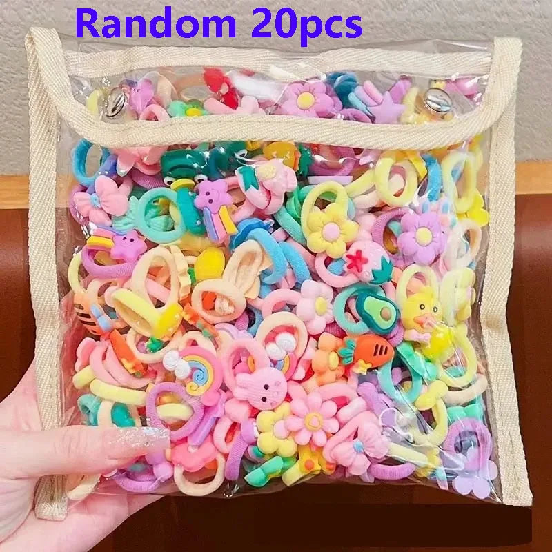 50/40/30pcs Cute Rubber Bands for Children Will Not Harm Hair with Good Elasticity. Girl Baby Headbands and Cute Girls Headdress