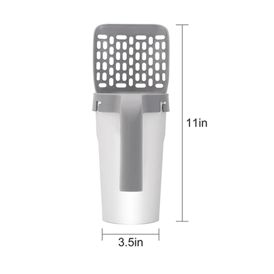 One piece cat litter scoop set, cat poop scoop set, pet toilet pick up, detachable and portable installation