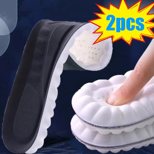 4D Cloud Technology Sports Insoles for Shoes PU Sole Soft Breathable Shock Absorption Cushion Running Orthopedic Care Insoles