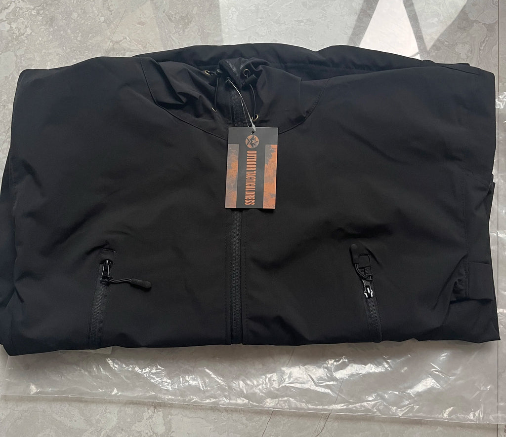 TRAF 2024 New Fashionable Shark Skin Soft Shell Jacket Men's Tactical Windproof Waterproof Jacket Men's Jacket Hooded Jacket