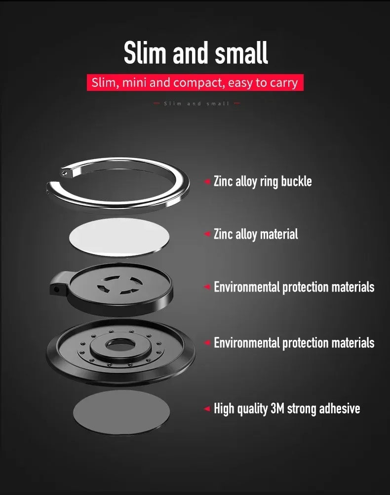 Finger Ring Holder Stand Grip 360 Rotating For Mobile Phone Car Magnetic Mount Phone Back Sticker Pad Unniversal Bracket