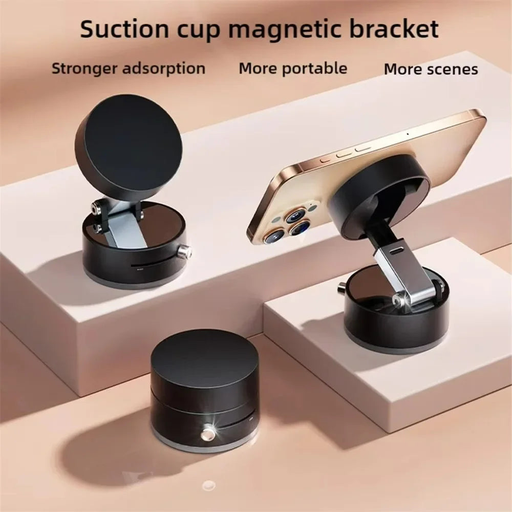 More Portable Vacuum Magnetic Mobile Phone Bracket Adjustable Double-Sided Suction Cup Holder Lazy Stand For All Smartphone