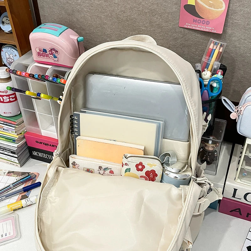 Stylish Lightweight Backpack with Transparent Front Pocket - Large Capacity for School, Travel and Outdoor Activities