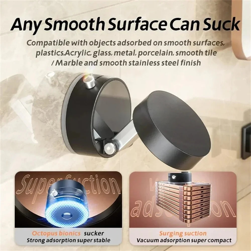 More Portable Vacuum Magnetic Mobile Phone Bracket Adjustable Double-Sided Suction Cup Holder Lazy Stand For All Smartphone