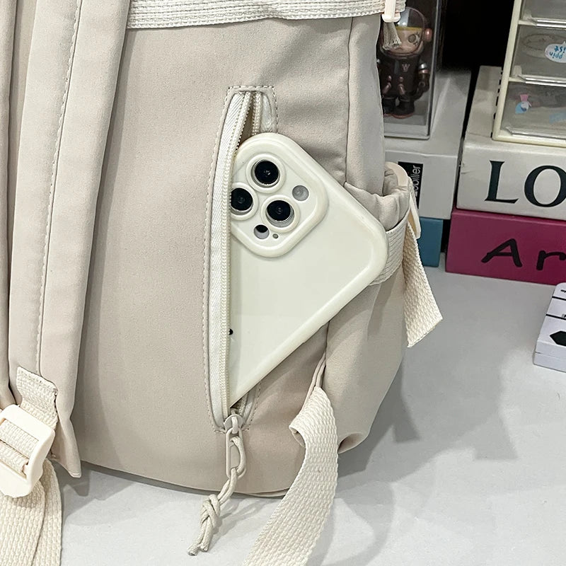 Stylish Lightweight Backpack with Transparent Front Pocket - Large Capacity for School, Travel and Outdoor Activities