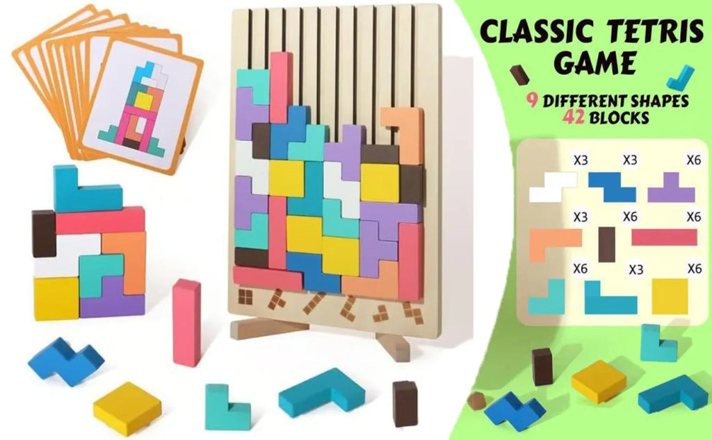 Wooden Puzzle Toy Stacking Game for Family Gathering Activity Brain Teaser STEM for Kids Adults Montessori Educational Sensory