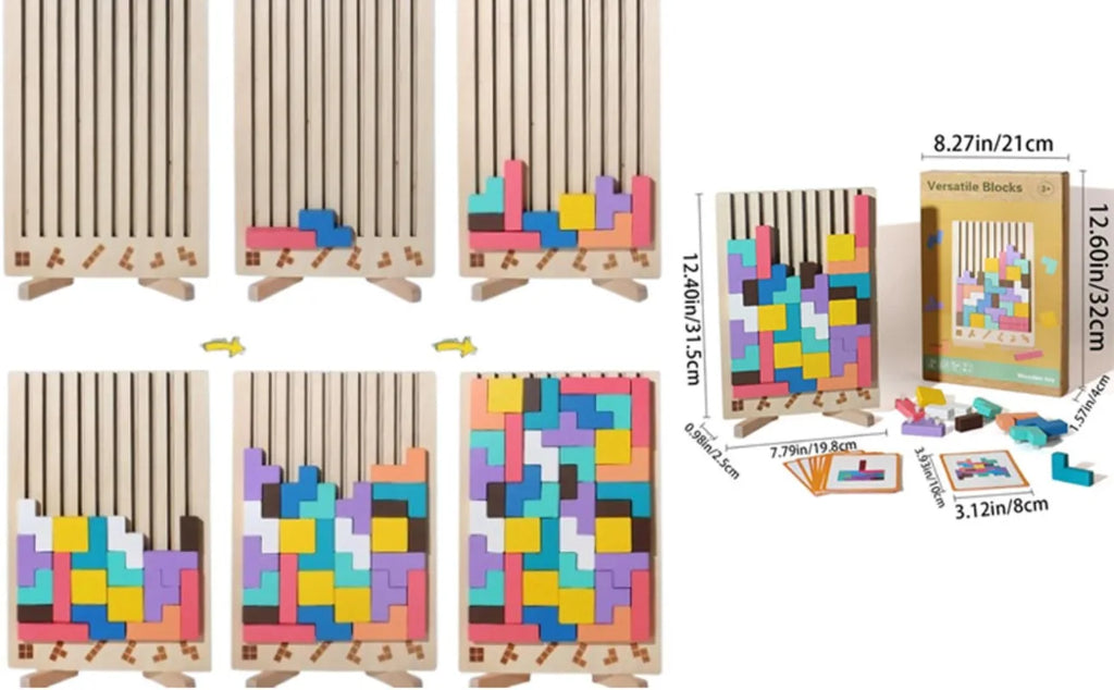 Wooden Puzzle Toy Stacking Game for Family Gathering Activity Brain Teaser STEM for Kids Adults Montessori Educational Sensory