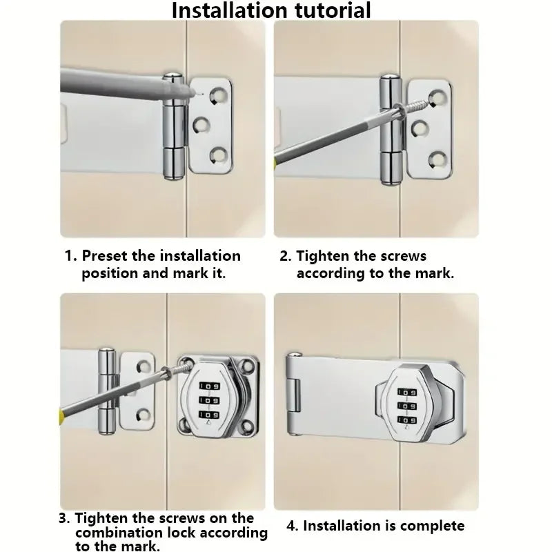 3 Digit Household Security Cabinet Password Locks Keyless Drawer Combination Coded Door Cabinet Home Hardware Zinc Alloy