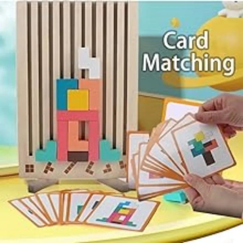 Wooden Puzzle Toy Stacking Game for Family Gathering Activity Brain Teaser STEM for Kids Adults Montessori Educational Sensory