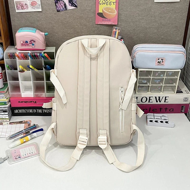 Stylish Lightweight Backpack with Transparent Front Pocket - Large Capacity for School, Travel and Outdoor Activities