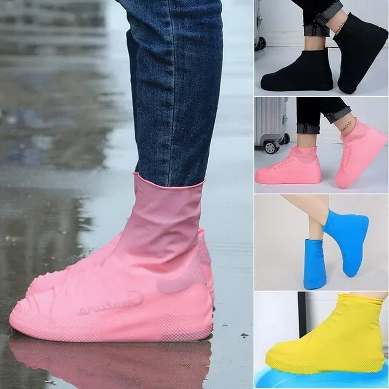 Waterproof Shoe Covers Silicone Anti-Slip Rain Boots Unisex Sneakers Protector for Outdoor Rainy Day Reusable Rain Shoe Cover