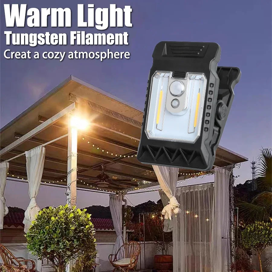 Outdoor LED Solar Clip Light  Portable Waterproof Body Sensor Lamp Courtyard Garden Lamp Patio Home Camping Wall Lights