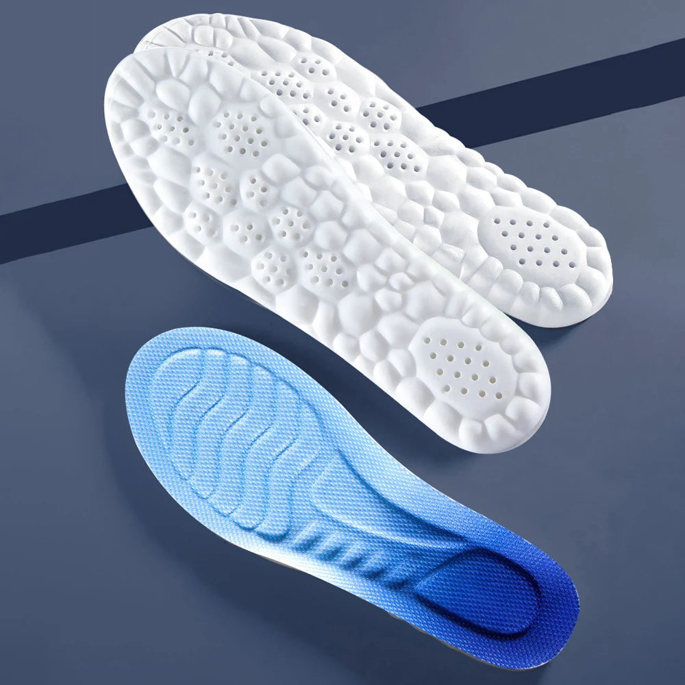 4D Cloud Technology Sports Insoles for Shoes PU Sole Soft Breathable Shock Absorption Cushion Running Orthopedic Care Insoles
