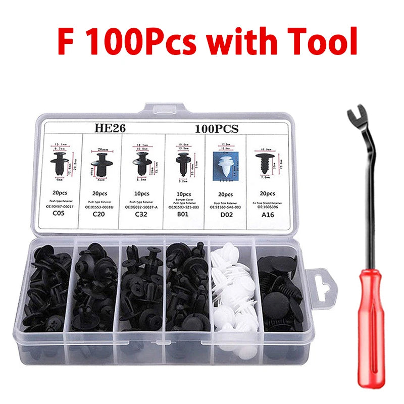 New Auto Fastener Clips Mixed Car Body Push Retainer Pin Rivet Bumper Door Trim Panel Fastener Kit Car Clips Retainer Tools