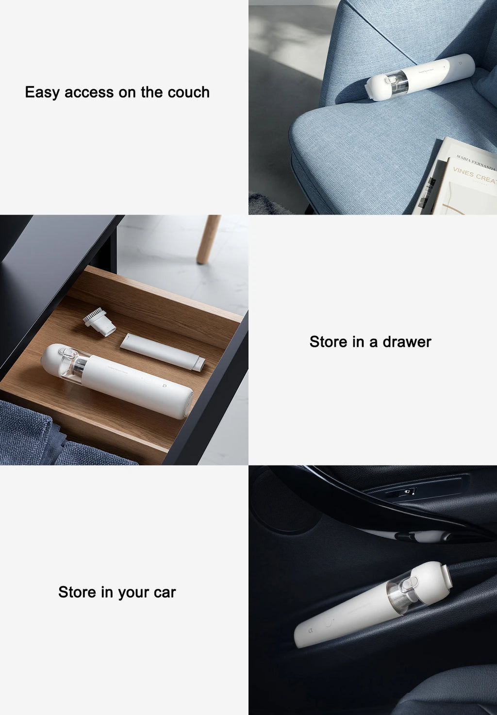 XIAOMI MIJIA Handheld Wireless Vacuum Cleaner,13KPa Suction,For Home Car Cordless Portable Vacuum Cleaner,Max battery life 30min