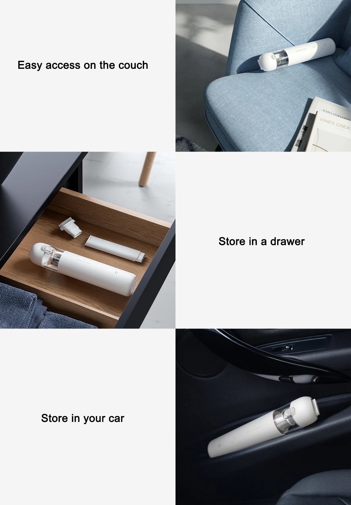 XIAOMI MIJIA Handheld Wireless Vacuum Cleaner,13KPa Suction,For Home Car Cordless Portable Vacuum Cleaner,Max battery life 30min