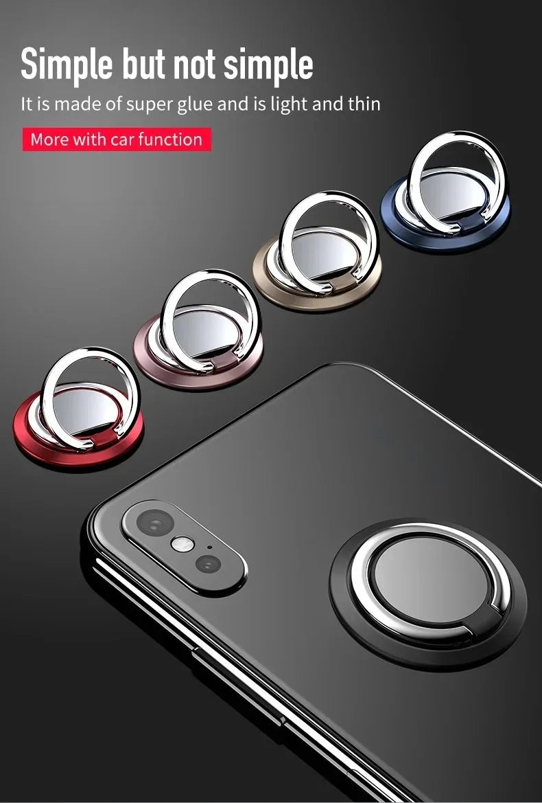 Finger Ring Holder Stand Grip 360 Rotating For Mobile Phone Car Magnetic Mount Phone Back Sticker Pad Unniversal Bracket