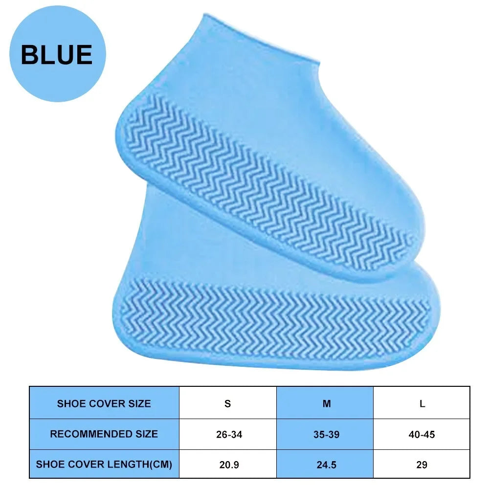 Waterproof Shoe Covers Silicone Anti-Slip Rain Boots Unisex Sneakers Protector for Outdoor Rainy Day Reusable Rain Shoe Cover