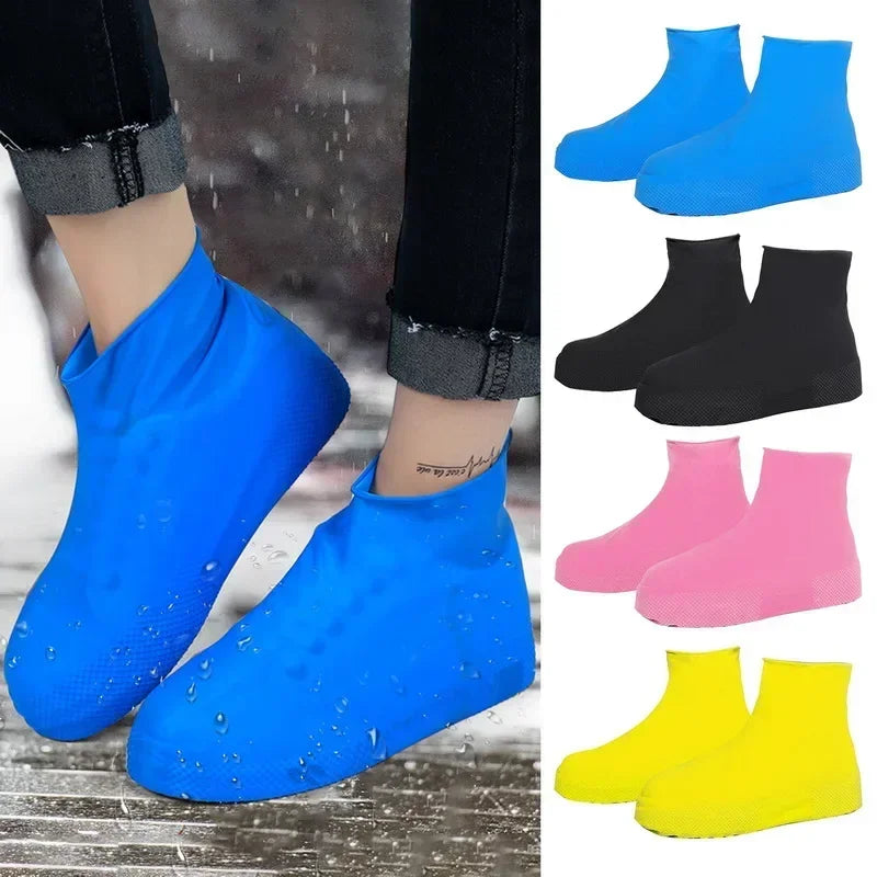 Waterproof Shoe Covers Silicone Anti-Slip Rain Boots Unisex Sneakers Protector for Outdoor Rainy Day Reusable Rain Shoe Cover