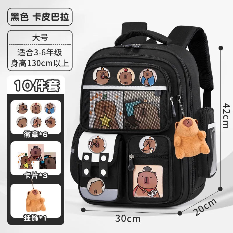 Capybara Children School Bags For Boys Girls Kids backpack Primary Orthopedic School Backpack Waterproof Schoolbag Book Bag
