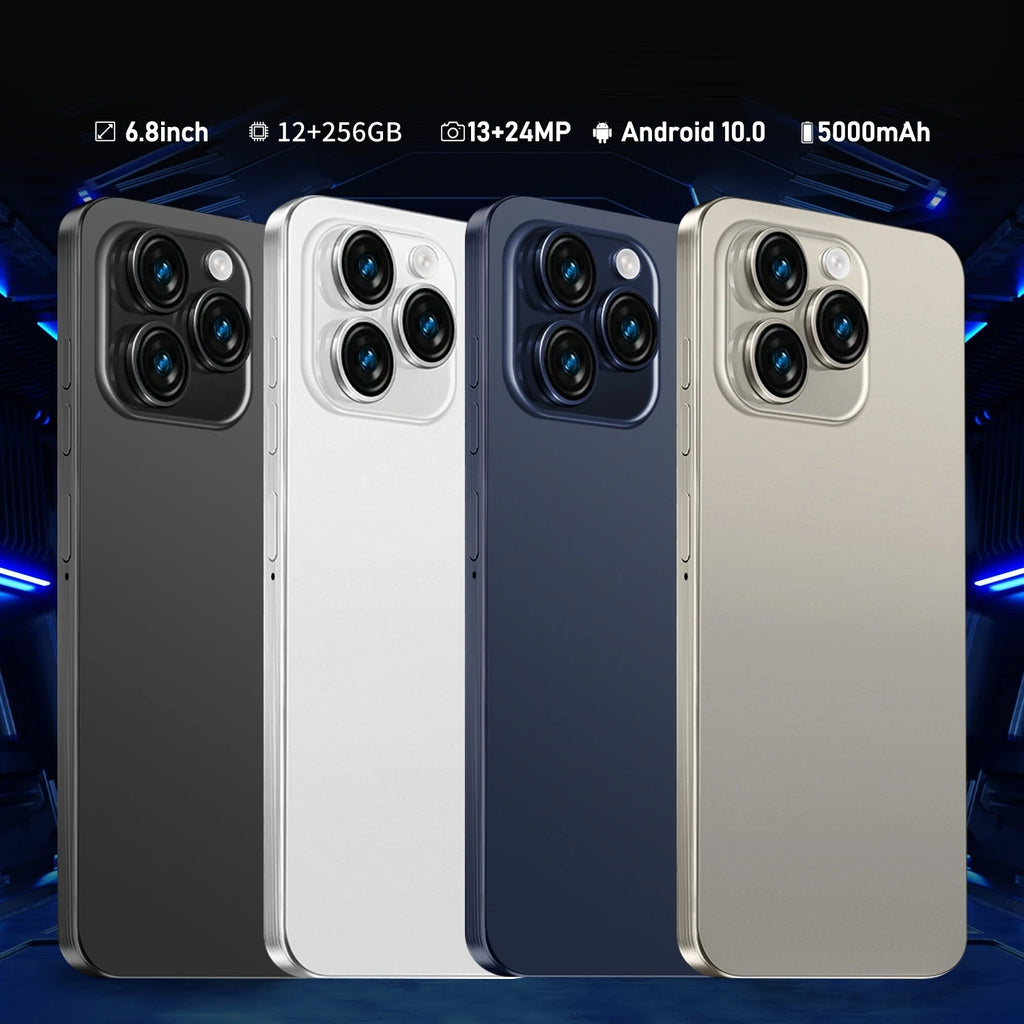Global Vision 5G Smartphone Android Note 16 Pro 6000mAH 12GB RAM 256G ROM 6.8Inch 1920x1080HD 24+48MP MTK10 Core 4G Mobile Phone
