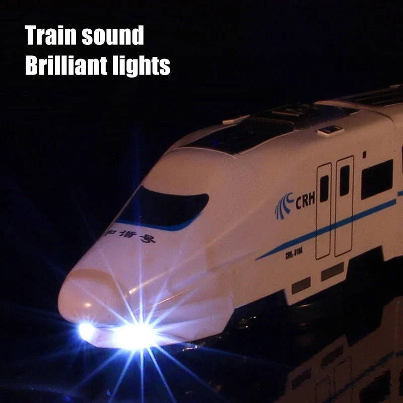 Kids Simulation High-speed Railway Train Toys Electric Sound Light Train Model Car Puzzle Toys for Boys Girls Birthday Xmas Gift